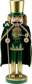 img 4 attached to 🍀 Irish-themed Festive Christmas Décor: Clever Creations 14 Inch Traditional Wooden Nutcracker for Shelves and Tables