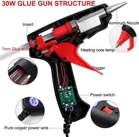img 2 attached to 🔧 Complete Mini Glue Gun Kit, 30W Hot Melt Glue Gun with 70 Pcs Colorful Glue Sticks, Spring Clamp, Hobby Knife, Tweezers, and Bag – Ideal for DIY Hobbyists, Crafters, Fabric, Glass, Crafting, Wood, Plastic, and Ceramics