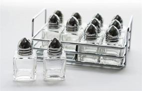 img 1 attached to 🧂 RSVP International Mini Glass Salt &amp; Pepper Set with Included Holder - 12 Shakers, Chrome &amp; Stainless Steel