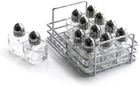 img 2 attached to 🧂 RSVP International Mini Glass Salt &amp; Pepper Set with Included Holder - 12 Shakers, Chrome &amp; Stainless Steel