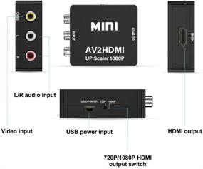 img 1 attached to Конвертер видеосигнала RCA в HDMI от Tackston - 1080P RCA Composite CVBS AV в HDMI конвертер для NES, N64, Wii, PS2, Xbox 360, VHS, VCR, DVD-плееров - Подключение к современному телевизору.