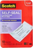 📇 scotch self-sealing laminating pouches, business card size - protect and preserve, 2"x3.5", pack of 10 (ls851-10g) logo