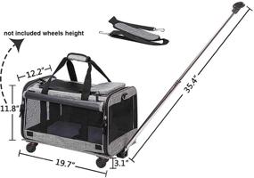 img 1 attached to Coopeter Dog Carrier, Airline Approved Pet Carrier with Durable Mesh Panels, Telescopic Walking Handle, Easy to Fold, Grey - Ideal for Cats Too!