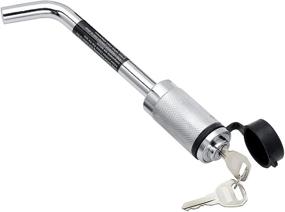 img 1 attached to 🔒 Tow Ready 63254 Fifth Wheel Base Rail Lock - Barrel Style with Bent Pin, 1/2" Diameter Silver Locking Mechanism