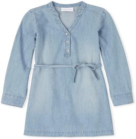 img 2 attached to Stylish and Comfortable: The Children's Place Girls Chambray Shirt Dress for Effortless Elegance