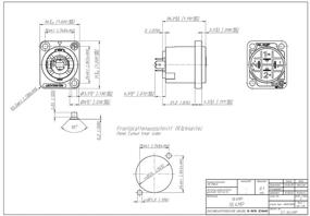 img 1 attached to 🔌 Neutrik NL4MP (набор из 4 штук) Speakon – панельный монтаж: оригинальное патентованное крепление 'D' шасси для мощных подключений.