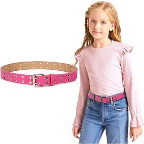 img 4 attached to 👖 JASGOOD Leather Double Grommet Boys' Detachable Belt Accessories