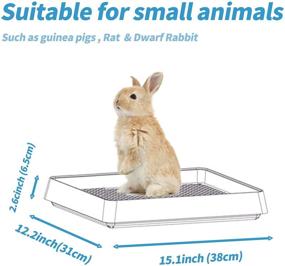 img 3 attached to 🐰 Dwarf Rabbit Large Litter Box Guinea Pig Training Pan Cage Accessories Toilet Tray for Small Pets: Rats, Hamsters, Ferrets