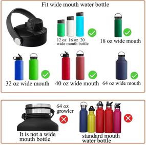 img 1 attached to 🍶 Hydro Flask Wide Mouth Spout Lid - Fits 18 32 64 oz Bottles, Chug Lid with Flexible Handle - Replacement Caps for Hydro Flask Water Bottles