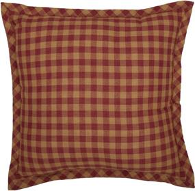 img 2 attached to VHC Brands Ninepatch Star Primitive Bedding Embroidered Cotton Home 🌟 Text Square Pillow, Burgundy Red - 1 Count (Pack of 1)