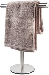 img 1 attached to 🧻 Sleek Stainless Steel T-Shape Hand Towel Holder Stand for Bathroom, Kitchen, or Vanity Countertop - Premium Quality SUS304 Stainless Steel