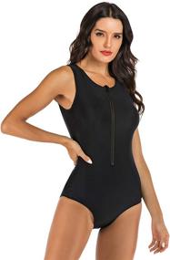 img 1 attached to LafyKoly Sleeveless Swimsuit Athletic Monokini