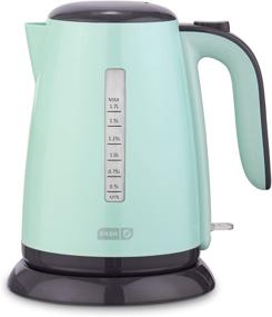 img 4 attached to Dash Easy Electric Kettle + Water Heater - Rapid Boil, Cool Touch Handle, Cordless Carafe, Auto Shut off for Coffee, Tea, Espresso & More- Aqua, 57oz./1.7L