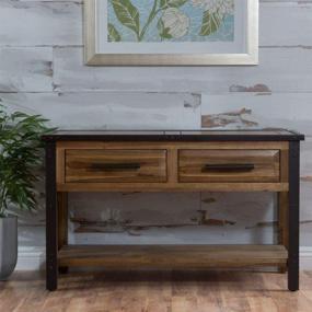 img 2 attached to 🌙 Stylish Luna Acacia Wood Console Table - Enhance Your Space with Natural Stain Finish by Christopher Knight Home