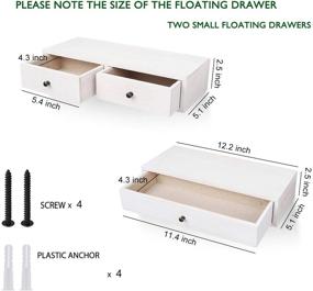img 3 attached to Emfogo Floating Shelf with Drawer: Small Rustic Wood Wall Shelves for Stylish Storage and Display - Multiuse Shelf Pack of 2