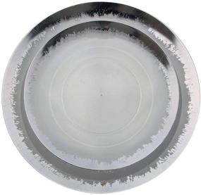 img 4 attached to 🍽️ Premium Trendables 60 Pack Combo Plastic Plates Set - Elegant Silver Scratched Design Rim - Perfect Clear Plastic Plates for Parties & Events