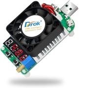 ⚡️ drok usb load tester: ld25 electronic load resistor module with adjustable constant current, intelligent temperature control, and cooling fan logo