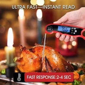 img 3 attached to 🔥 Ultimate Grilling Companion: Meat Thermometer with Dual Probes, Instant Read, Backlight, and Alarm Function - Perfect for Outdoor Cooking and BBQ