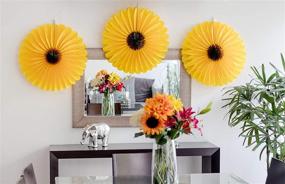 img 2 attached to 🌻 Vibrant 3-Piece Sunflower Theme Decorations: 24 inch Tissue Paper Fans for Classroom, Baby Shower, Wedding, Birthday, and More!