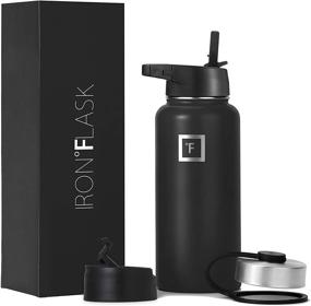 img 4 attached to 🥤 Iron Flask 32 Oz Sports Water Bottle - Leak Proof, Vacuum Insulated Stainless Steel, Includes 3 Lids (Straw Lid), Double Walled Thermo Mug, Metal Canteen