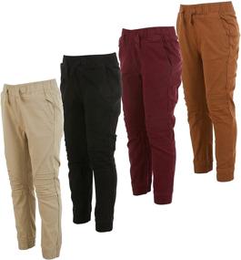 img 1 attached to ONE POINT ONE Cotton Woven Pull On Stretch Khaki Joggers for Boys - Boys Sweatpants with Side Pockets