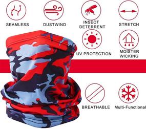 img 1 attached to 🤽 6-Pack Mukum Sun UV Protection Face Mask Cooling Neck Gaiter Windproof Scarf Dust Breathable Bandana for Sports and Outdoor Activities