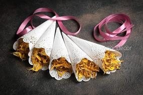 img 3 attached to 🌸 80 Lavender Confetti Toss Cones - Set of Small (5.5") Assembled Cones for Rice & Confetti