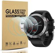 suoman 3-pack garmin fenix 6 tempered glass screen protector - anti-scratch shield for fenix 6/6 pro/sapphire/solar (not for fenix 6s/6x) logo