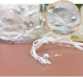 img 1 attached to 💎 Silver 10M Artificial Bead Pearl Ribbon: Perfect for Wedding Flower & Christmas Tree Decorations, Sewing Crafts, and Packaging