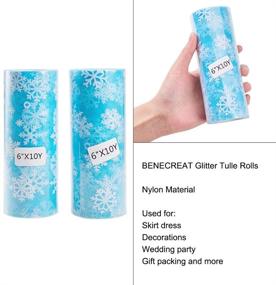 img 2 attached to BENECREAT 20 Yards Light Sky Blue Snowflake Tulle Roll - Ideal for Decoration, Crafts, Wedding Ribbon, and Bows