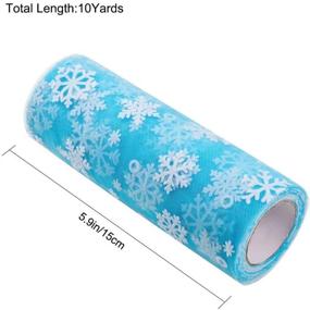 img 1 attached to BENECREAT 20 Yards Light Sky Blue Snowflake Tulle Roll - Ideal for Decoration, Crafts, Wedding Ribbon, and Bows