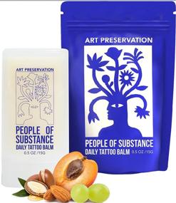 img 4 attached to 🌿 Organic Tattoo Care: People of Substance Tattoo Moisturizer Stick - Vegan Aftercare With Brightening & Color Enhancing Properties - Travel Size Balm, 0.5oz (Pack of 1)