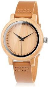 img 4 attached to Cowhide Leather Women's Watches: BOBO BIRD Timepieces with Style