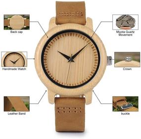 img 2 attached to Cowhide Leather Women's Watches: BOBO BIRD Timepieces with Style