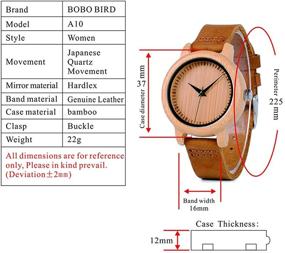 img 1 attached to Cowhide Leather Women's Watches: BOBO BIRD Timepieces with Style