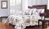 🛏️ safdie & co. safdie angelica collection comforter set 7pc king size, purple logo