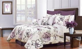 img 4 attached to 🛏️ Safdie & Co. Safdie Angelica Collection Comforter Set 7PC King Size, Purple