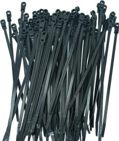 img 2 attached to 🔗 Pack of 100 CT7BLK-MH 7&#34; Cable Tie Zip Wraps - Perfect Vision Satellite/Cable Mounting Hole, Black