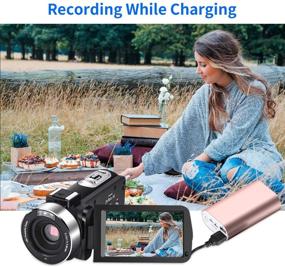 img 1 attached to 🎥 Enhanced Video Camera for YouTube: Webcam 4K Night Vision Ultra HD 56MP Camcorder with 16X Digital Zoom, IPS Touch Screen & Beauty Fill Light – Includes 2 Batteries!