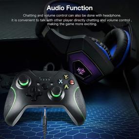 img 1 attached to YCCTEAM Wired Controller for Xbox One - Dual Vibration, Headset Jack, Trigger Buttons - Black