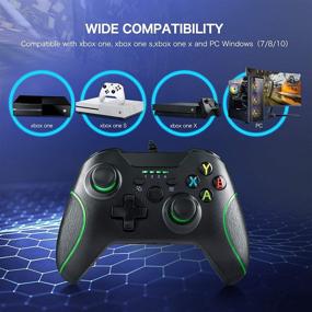 img 2 attached to YCCTEAM Wired Controller for Xbox One - Dual Vibration, Headset Jack, Trigger Buttons - Black