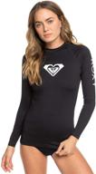 roxy womens classics rashguard anthracite logo