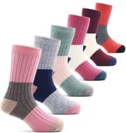 🧦 6 pack boys wool socks: winter warmth for kids, thermal crew socks logo