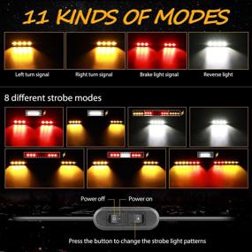 img 1 attached to 🚦 Niwaker Chase Light Bar: 20-дюймовая задняя светодиодная стробоскопическая панель со светодиодной полосой сигнала поворота и торможения для UTV ATV Polaris RZR 4x4 Truck Jeep Off Road - красный янтарный белый.