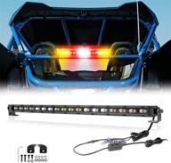 🚦 niwaker chase light bar: 20-дюймовая задняя светодиодная стробоскопическая панель со светодиодной полосой сигнала поворота и торможения для utv atv polaris rzr 4x4 truck jeep off road - красный янтарный белый. логотип