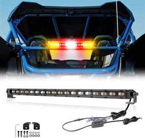 img 4 attached to 🚦 Niwaker Chase Light Bar: 20-дюймовая задняя светодиодная стробоскопическая панель со светодиодной полосой сигнала поворота и торможения для UTV ATV Polaris RZR 4x4 Truck Jeep Off Road - красный янтарный белый.