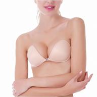 👙 mitaloo push up strapless self adhesive plunge bra: the ultimate invisible backless sticky bra for alluring confidence logo