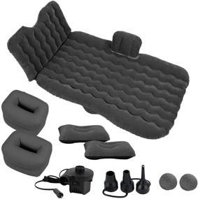 img 4 attached to Zone Tech Car Inflatable Air Mattress Bed with Back Seat – Pump Kit | Premium Quality for Vacation Camping | Sleep Blow Up Pad Car Bed Back Seat | Inflatable Air Mattress with 2 Air Pillows