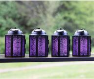 🏮 enhance your décor with vela lanterns mini moroccan purple glass candle holders - set of 4 логотип