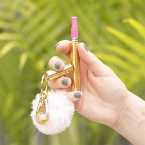 img 3 attached to Strawberri Blush Stainless Steel Straw with Silicone Tip - STRAWBERRI STRAWS Eco-Friendly, Reusable & Collapsible. Includes: Case, Pom-Pom Keychain & Cleaning Brush. (Blush)